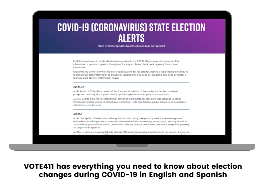 VOTE411 has everything you need to know about election changes during COVID-19.