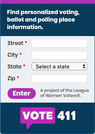 VOTE411 widget- with logo 
