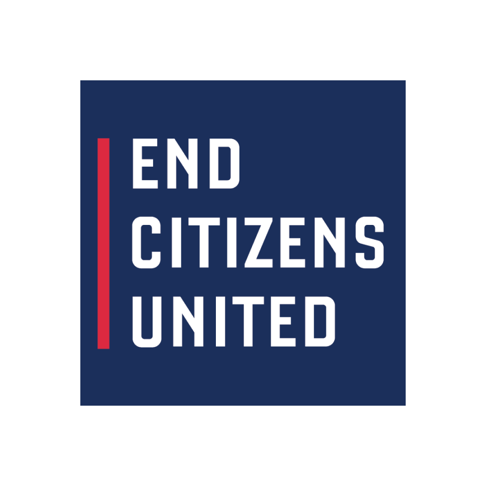 Logo for End Citizens United on a navy background