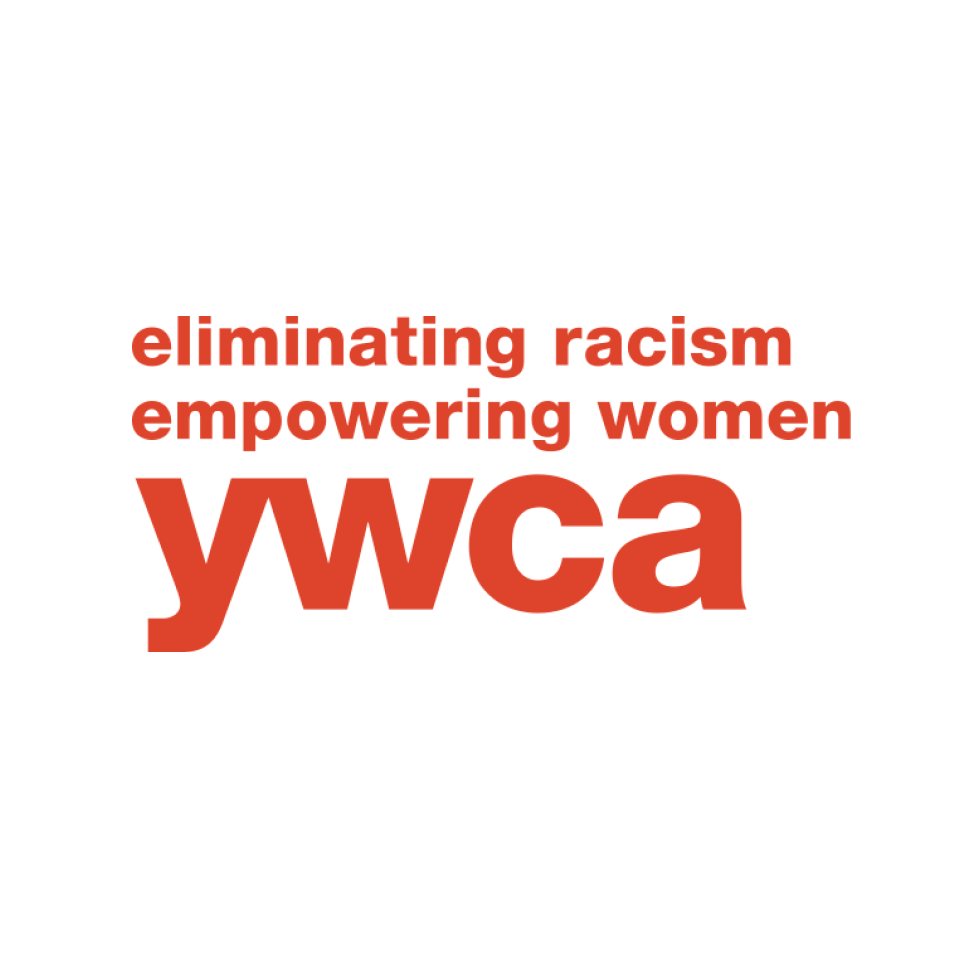 Logo for the YWCA saying: eliminating racism, empowering women, YWCA