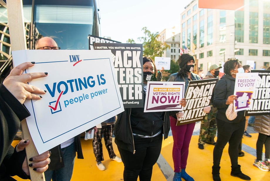 Protestors for voting rights