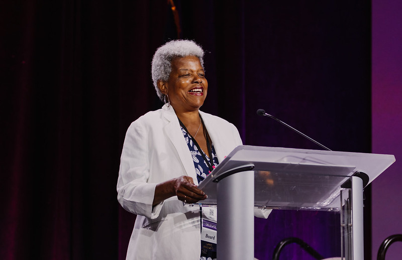 Dr. Turner speaking at a podium