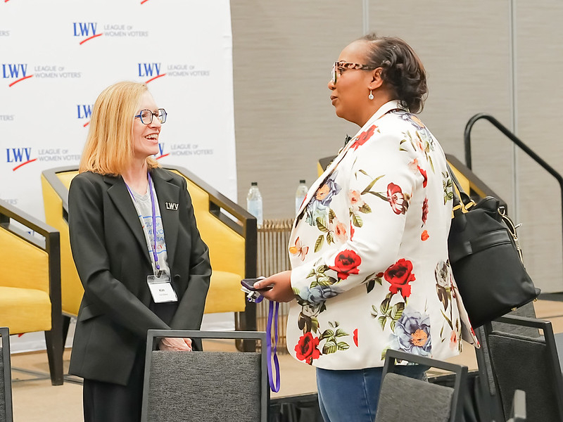 CEO Celina Stewart speaking to a League leader
