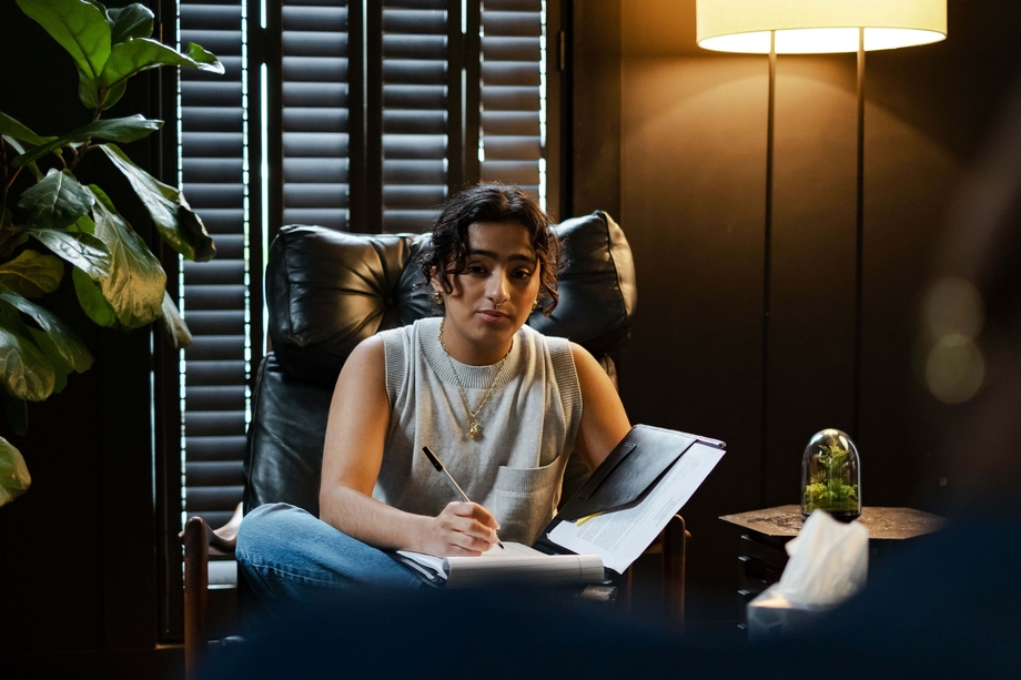 A therapist taking notes