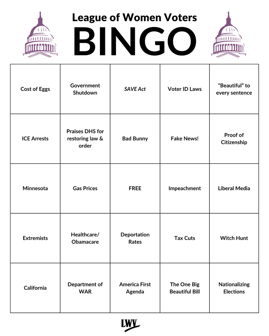 SOTU BINGO 2 in black and white