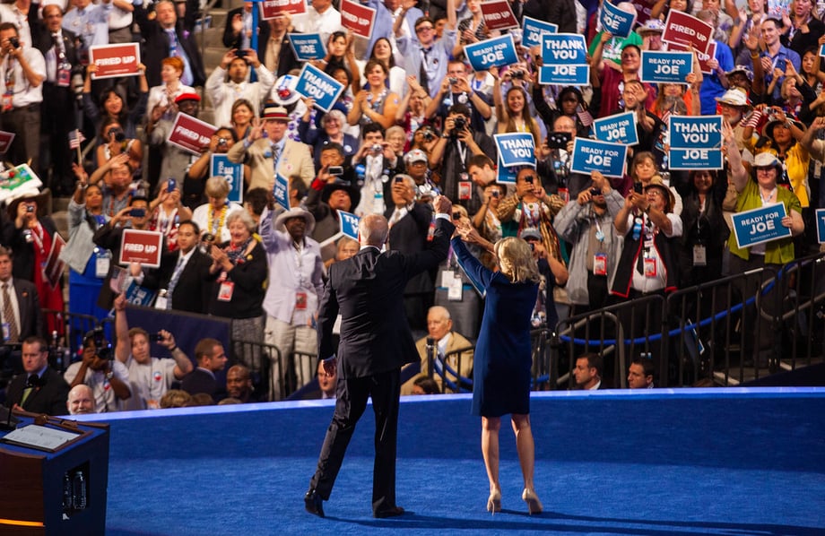 Joe and Jill Biden at the Democratic National Convention in 2020