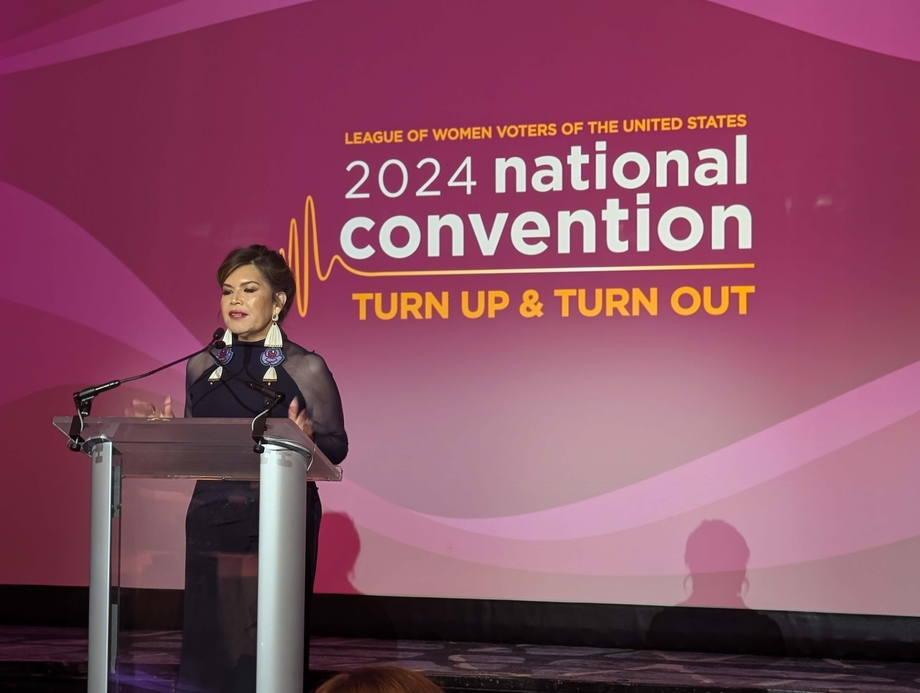 Kim Teehee speaking at the LWVUS National Convention