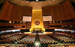 The United Nations assembly hall